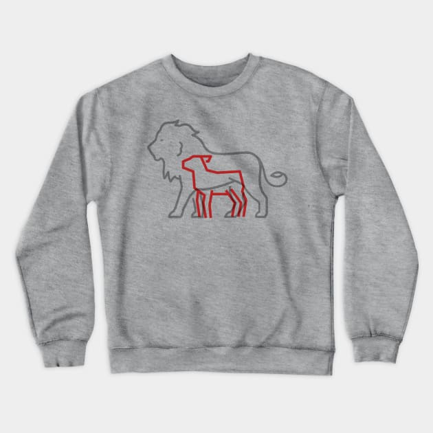 The Lion and the Lamb-Minimalist Crewneck Sweatshirt by TeeTrafik